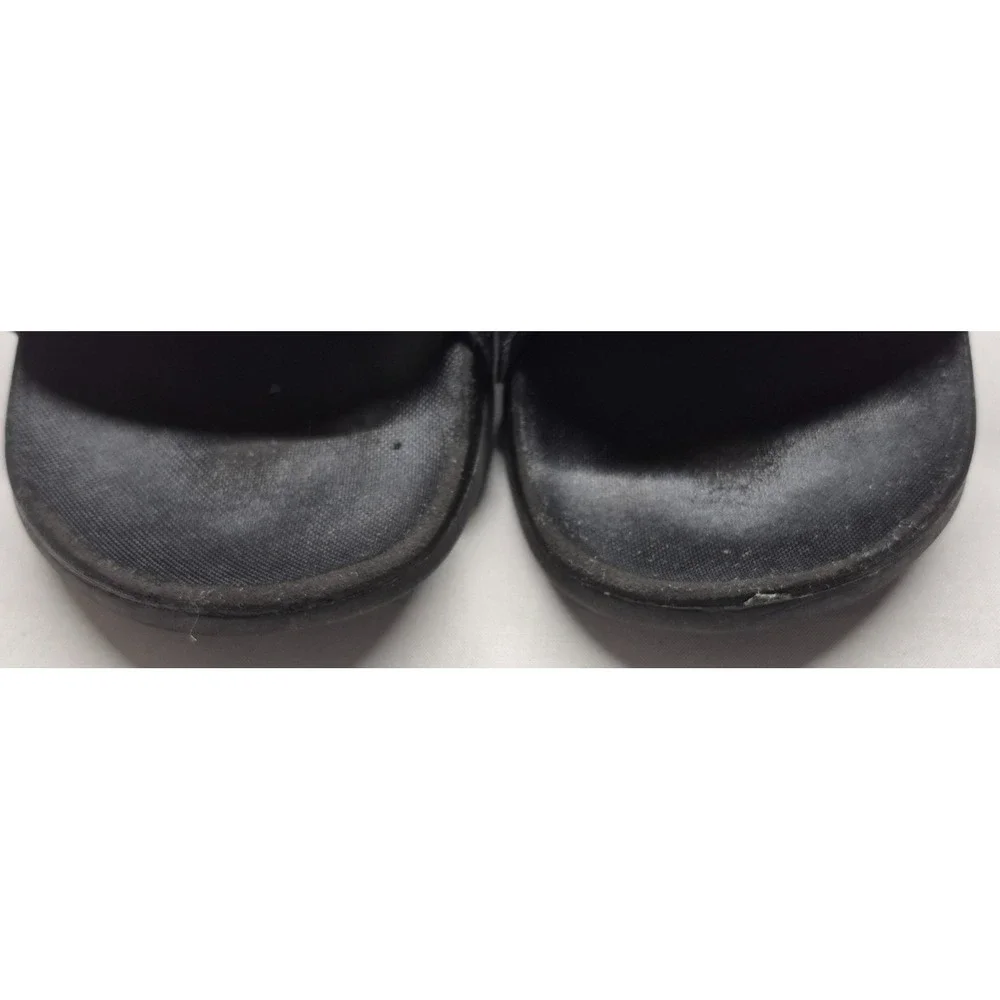 Adidas men's unisex black slides white logo shower sandals size 12‎